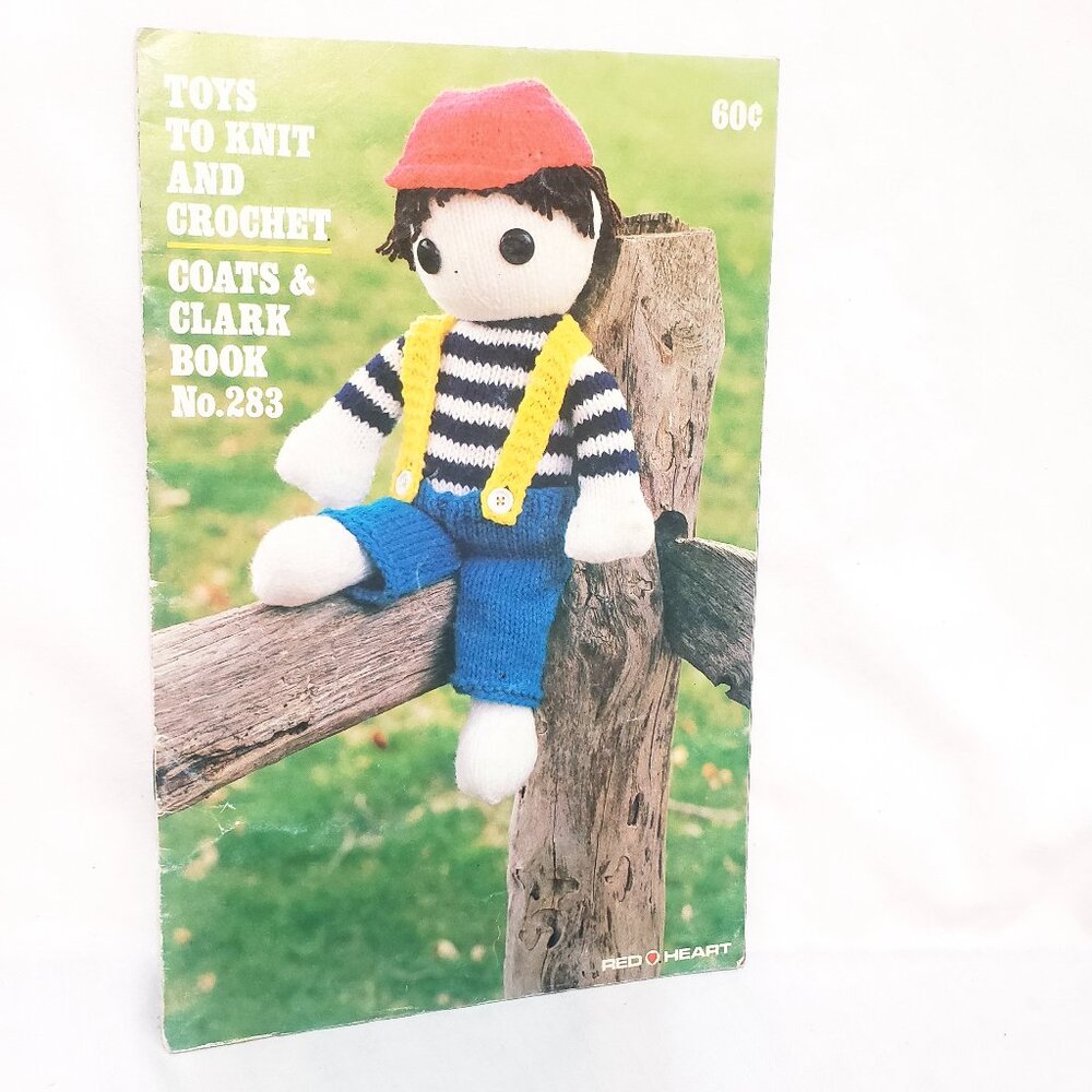 Toys to Knit and Crochet Coats & Clark booklet 283 Doll Turtle 1980 Frog Dog